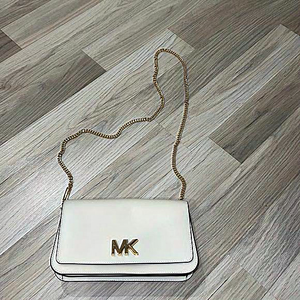 Michael kors white and‎ gold crossbody handbag